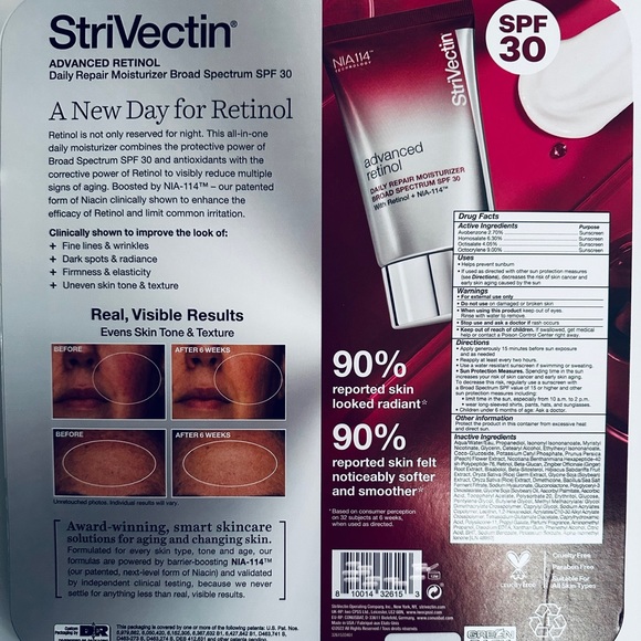 NEW StriVectin Advanced Retinol Daily Repair Moisturizer Broad Spectrum SPF 30 - Picture 4 of 9